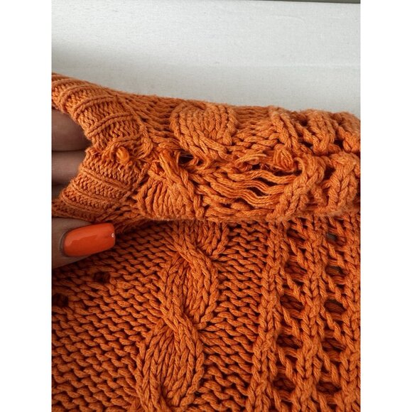James River traders Orange Chunky Cable Knit Large sweater Oversized fall autum - Picture 4 of 10